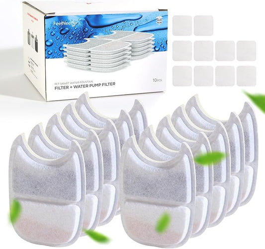 10 Pack Pet Water Fountain Filter Replacement for 135 fl oz/4L Wilreless Cat Water Fountain (for YPD-C004S,YPD-C004P)