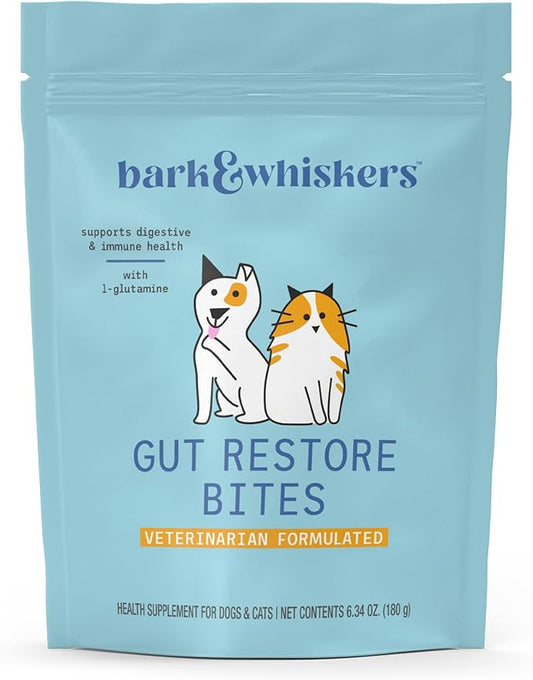 Dr. Mercola Bark & Whiskers Gut Restore Bites, 6.34oz (180 g), Supports Digestive and Immune System, Non-GMO