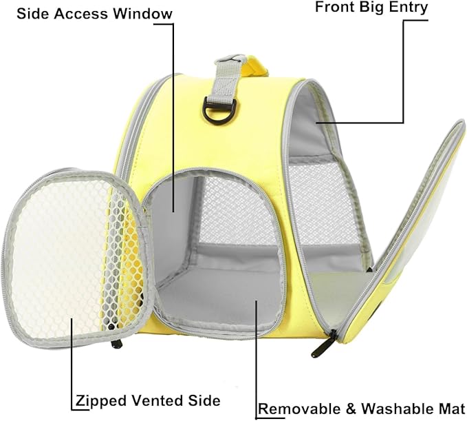 Bearded DragonTravel Cage,Lizards Carrier, Small Animal Travel Carrier for Hedgehog Rat Parrot Bird Guinea Pig, Portable Guinea Pig Travel Bag for 2