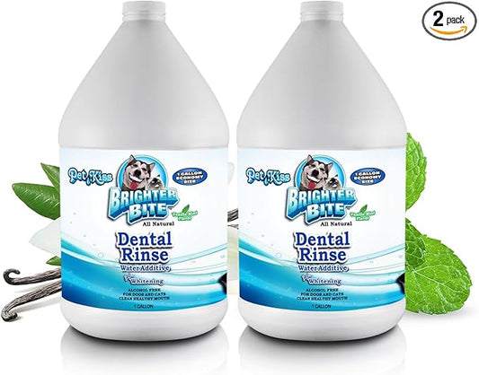 Pet Kiss Brighter Bite Dental Rinse for Pets, 1-Gallon (Pack of 2)