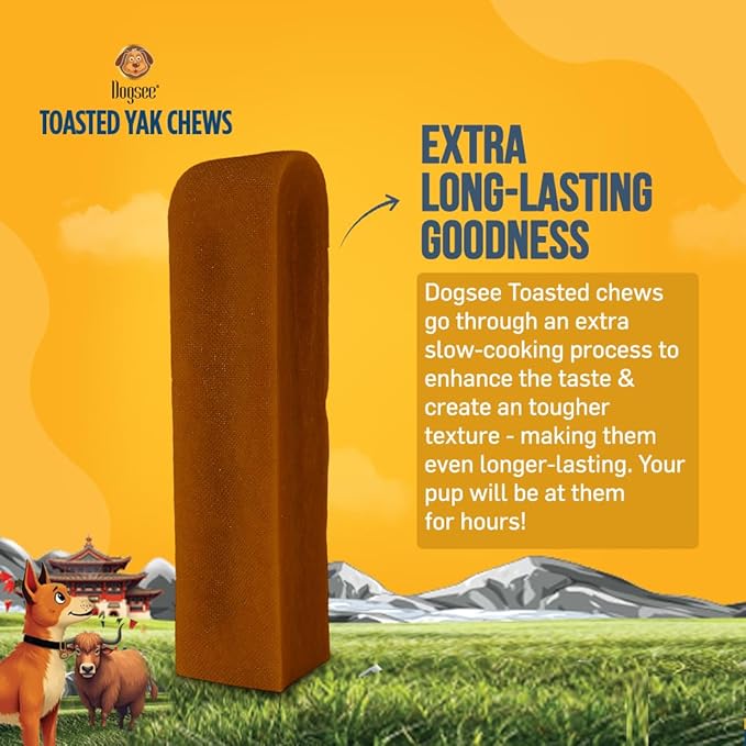 Dogsee Toasted Himalayan Yak Cheese Dog Chews (Small - 5 Bars) | Easily Digestible | Double Cooked for Extra Hardness & Flavor | Rawhide Free | Grain and Gluten Free | for Small Dogs