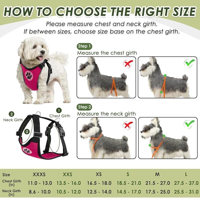 SlowTon Dog Seat Belt Harness for Car, Dog Car Harness Adjustable Mesh Breathable & Dog Seatbelt Safety Tether with Elastic Bungee for Small Medium Large Pets(Fuchsia, Double Clip, M)