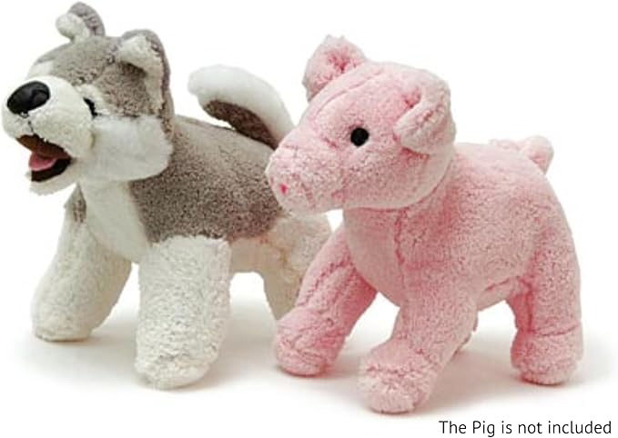 Jeffers Pet Plush Dog Toy with Squeaker, Gray Husky 8" - Soft Crinkle Fabric, Safe & Durable, Healthy Fun for Small & Medium Dogs, Interactive Play, Fetch, Tug - Best Gift for Active Games