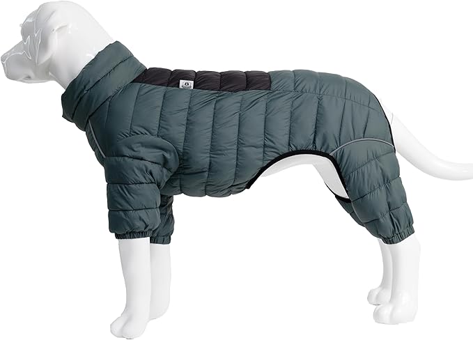 ArmyGreen Dog Coat - Reflective Warm Vest for Small, Medium, Large Dogs, Waterproof, Windproof, Zippered, Adjustable XXL