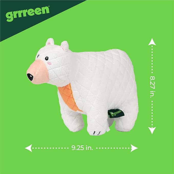 Arctic Collection Dog Toys | Jumbo Sized Penny The Polar Bear | Cute, Durable, & Sustainable Plush Chew Toys for Dogs 50 lbs & up | Eco Friendly & 100% Recycled Materials