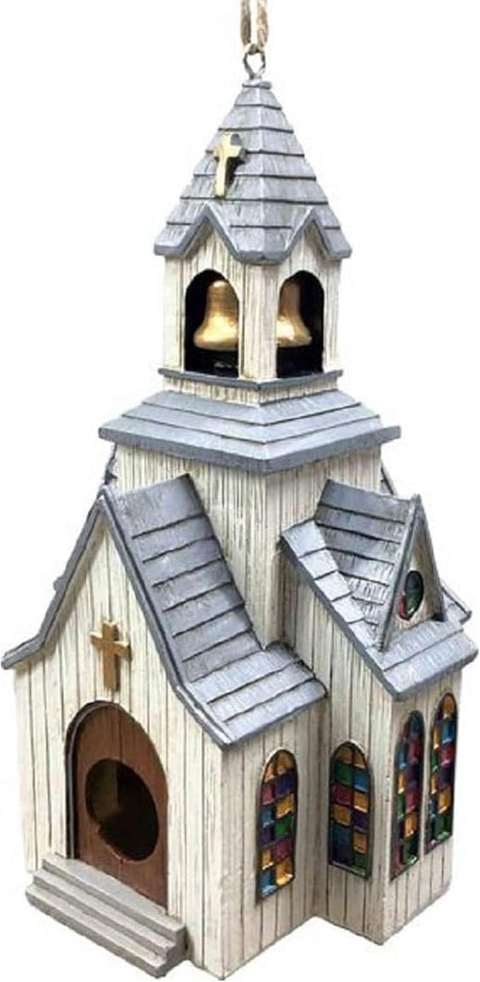 Spoontiques - Birdhouse - Garden Décor - Decorative Bird House for Yard and Garden Decoration - Hanging Novelty for Outdoor Patio - Church Birdhouse