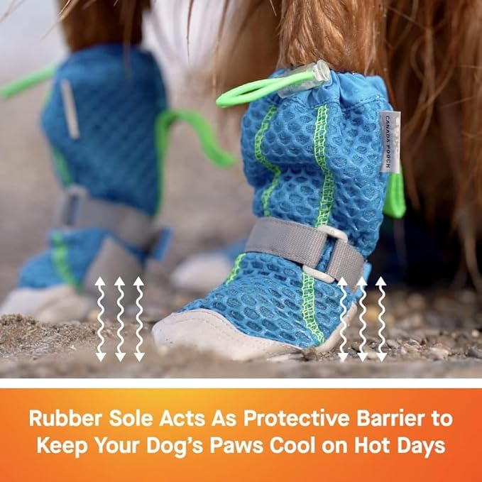 Canada Pooch Dog Boots for Hot Pavement - Dog Boots & Paw Protectors with Anti Slip Rubber | Water Friendly, Breathable Dog Shoes for Hot Days, Great for Dogs Grey - Size 5