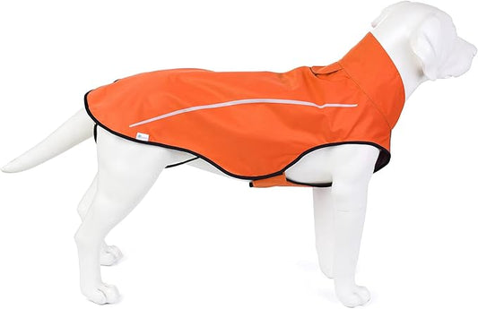 Mile High Life Dog Raincoat, Adjustable Waterproof Reflective Rain Jacket for Small Medium Large Dogs, Lightweight Breathable Pet Rain Coat with Leash Hole(Orange,M Chest 26-32")