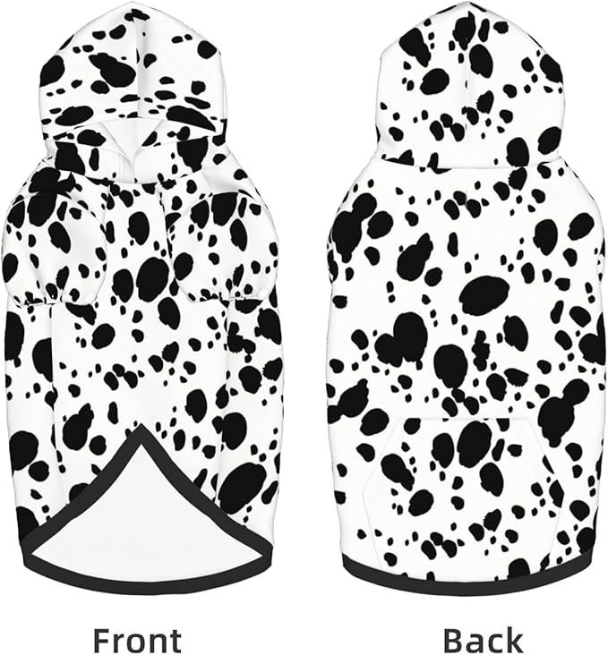 Cute Dalmatian Print Dog Hoodies，Dog Clothes with Pocket and Hat Winter Clothes Sweaters for Medium Large Dogs Girl Boy Pets' Clothes Outfits