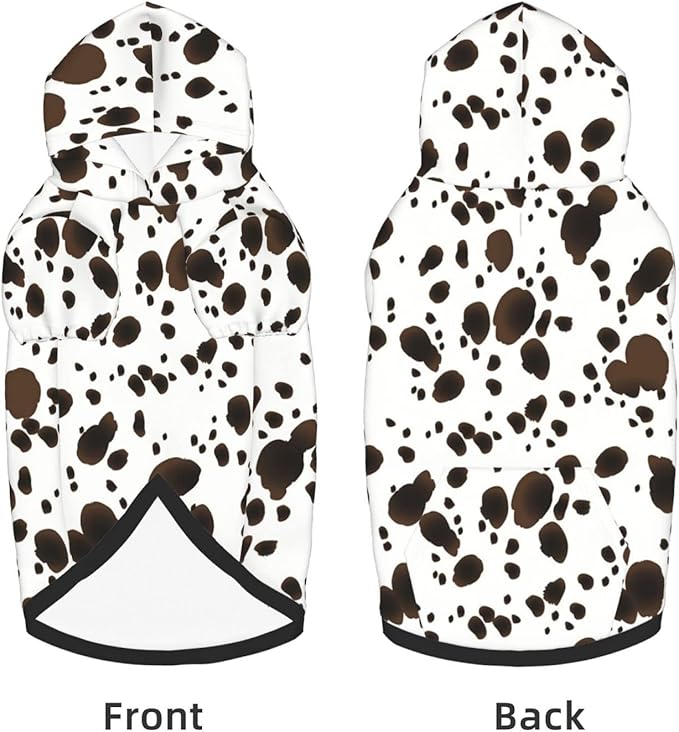 Cute Dalmatian Print Dog Hoodies，Dog Clothes with Pocket and Hat Winter Clothes Sweaters for Medium Large Dogs Girl Boy Pets' Clothes Outfits