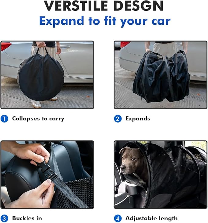 Pet Tube Soft Sied Dog Carries,Extra Long Cat Tunnel for Cars, Outsidet Enclosures Playpen Tunnel Catio for Long Distance Travel Road Trip