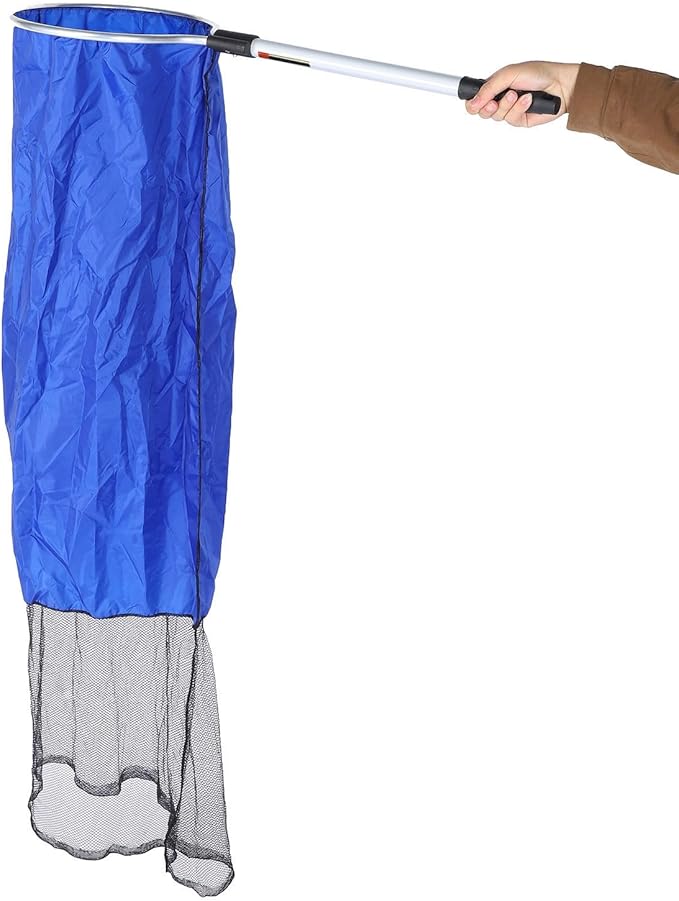 Aquarium Fish Net, Long Koi Tansfer Mesh Basket, Soft Mesh Net, Semipermeable Fishing Net with 20-inch Long Handle, Widely Use, 40CM, for Medium Large