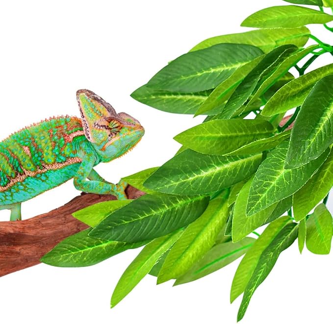 KATUMO Reptile Plants, 3 PCS Amphibian Hanging Plants with Suction Cup for Lizards, Geckos, Bearded Dragons, Snake, Hermit Crab Tank Pets Habitat Decorations