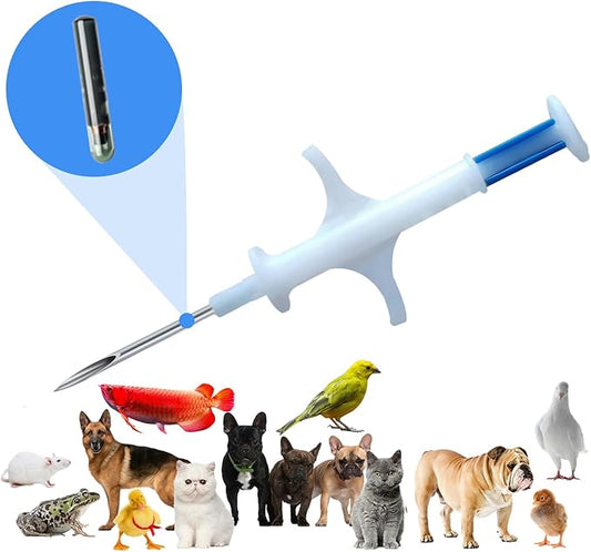 Small Animal Identification Microchip Transponder 10 Pack with Sharp Needle for Hamster Birds Parrot Turtle Snake Fish