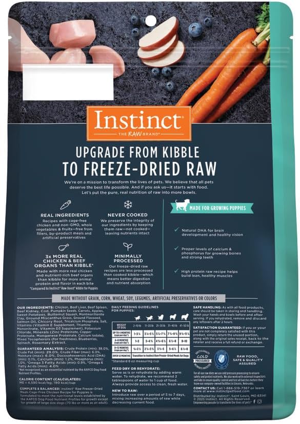 Instinct Raw Meals Freeze-Dried Puppy Chicken Dog Food, 14 oz. Bag