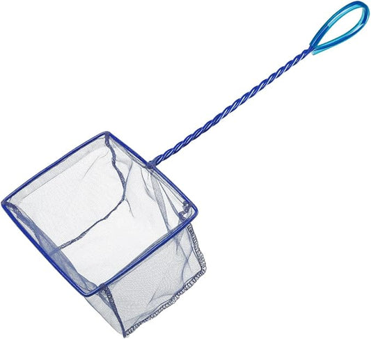 Pawfly Fish Net for Fish Tank, Fish Tank Net, Aquarium Net with Braided Metal Handle and Nylon Mesh, Small Fish Net Minnow Net for Pond Freshwater and Saltwater, 5" x 3.5"