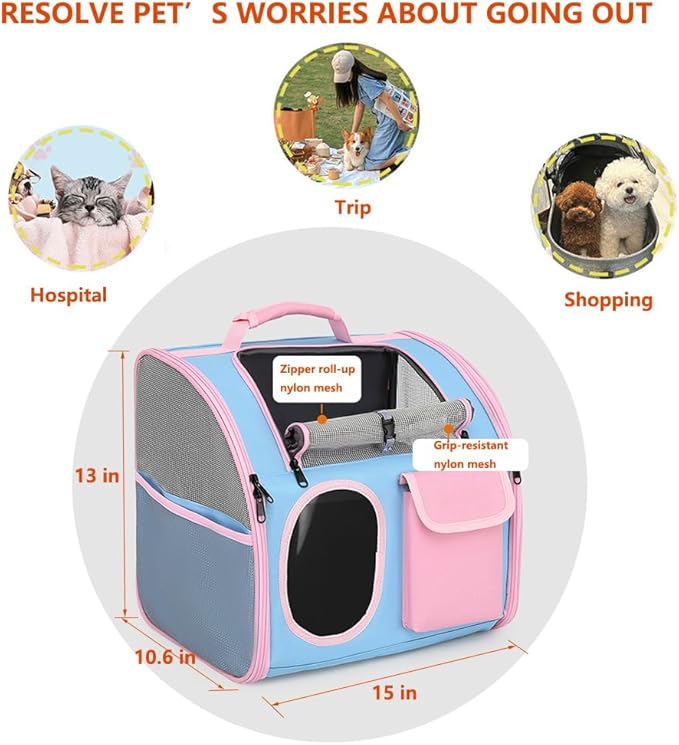 【See-Through Bubble Window】 Pet Carrier Backpack for Cats & Small Dogs | Bubble Backpack with Breathable Mesh | for Travel, Hiking, Camping & Outdoor | Hands-Free Pet Carrier for Animals Up to 15lbs