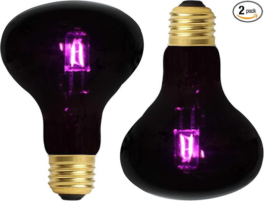 OMAYKEY 100W Infrared Heat Lamp Bulb Moonlight Light Glass Heating Lamps Bulbs for Lizard Snake Chameleon Bearded Dragon Aquarium Reptile & Amphibian - 2 Pack