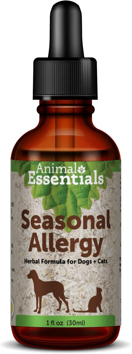 Animal Essentials Seasonal Allergy- Herbal Formula for Dogs & Cats for Occasional Allergy Relief, Sweet Taste, 100% Organic Human Grade Herbs, Veterinarian Recommended Animal Wellness Tonics - 1 Fl Oz