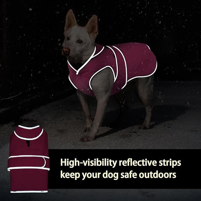 MIGOHI Warm Dog Coat Winter Dog Jacket,Waterproof Cold Weather Coats for Dogs,Fleece Jacket for Small Medium Large Dogs,Reflective Thick Fleece Vest with Leash Hole