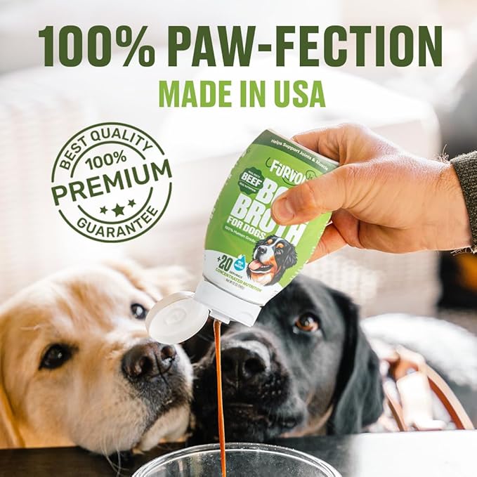 Beef Mobility Support Bone Broth Concentrate for Dogs - Collagen Protein Supplement - Boosted w/Amino Acids, Glucosamine, and Chondroitin - Dog Food Topper - Human Grade (2 Pack, 60 Servings)