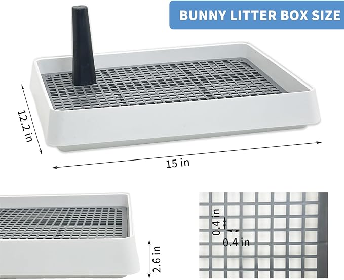 Fhiny Guinea Pig Litter Pan, Rabbit Litter Box with Grate Plastic Small Animals Corner Tray Toilet Potty Trainer for Bunny Chinchilla Guinea Pigs Ferret Hedgehog