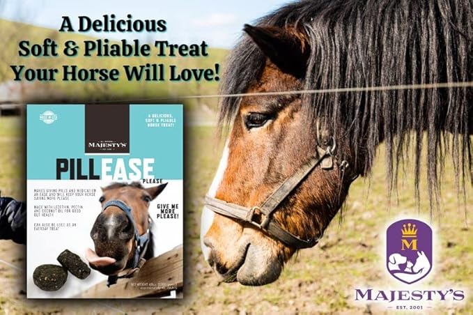Majesty's PillEase Horse Treats | Pack of Two 48 Ounces Each |Makes Giving Medication Easy | Made in The USA | A Delicious Soft and Pliable No Bake Cookie Horse Treat