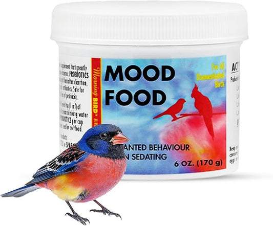 Morning Bird Mood Food (Avian Calming Formula) 6 Oz – Natural Calming Supplement for Birds – Reduces Stress, Feather Plucking & Aggression – Stress Relief Supports with B-Vitamins for Daily Calm