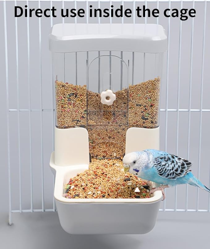 Automatic No Mess Bird Feeder - Bird Cage Accessories for Parakeet, Canary, Cockatiel, Finch