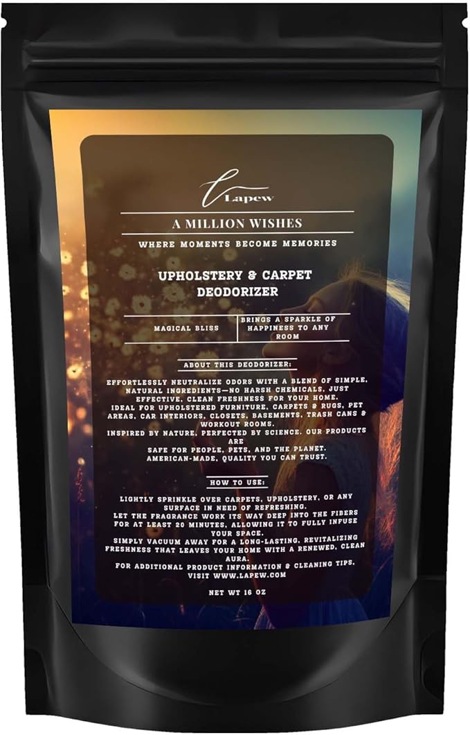 A Million Wishes Carpet Freshener Powder: Powerful Odor Eliminator for Home, Upholstery Deodorizer, Carpet Deodorizer, Pet Urine, Cat Litter Box - A Million Wishes Fragrance.
