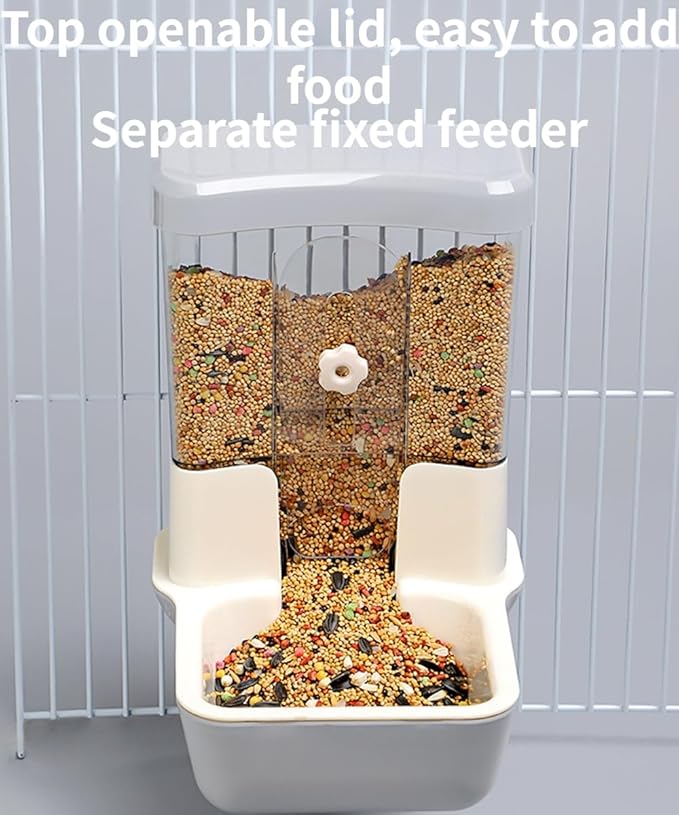 Automatic No Mess Bird Feeder - Bird Cage Accessories for Parakeet, Canary, Cockatiel, Finch