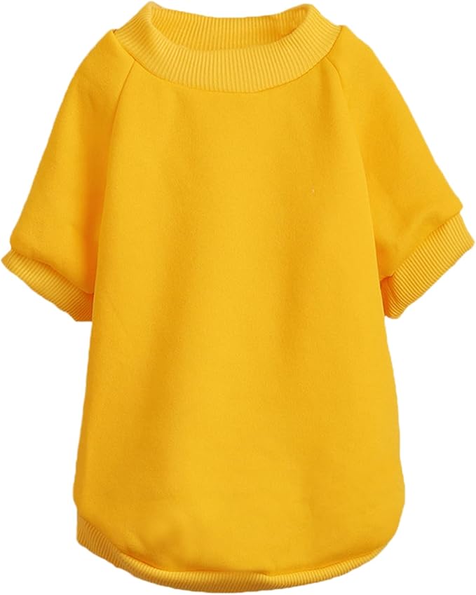 Puppy Sweater for Small Dogs Clothes Warm Winter Cat Clothe Pet Sweatshirt Knitwear Doggie Kitten Clothing, Yellow, X-Large