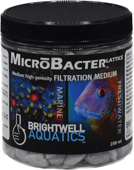 Brightwell Aquatics MicroBacter Lattice Medium – Porous Biological Filtration Medium for use in Freshwater, Planted, Brackish Aquariums and Systems, 250 ml