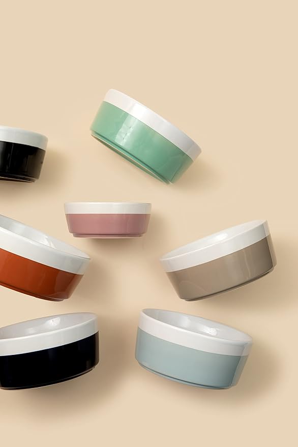 Waggo Dipper Ceramic Dog Bowl Heavyweight Durable Dog Food and Water Dish (Large, Teracotta)