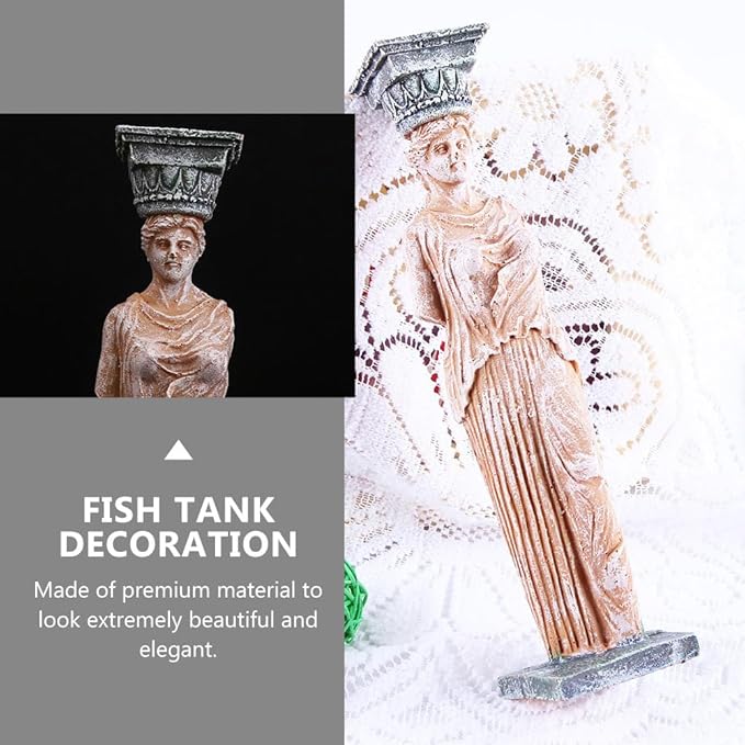 Fish Tank Statue Decor, Aquarium Goddess Statue, Fish Tank Decor, Aquarium Landscape Decoration Resin Greek Goddess Statue (2Pcs)