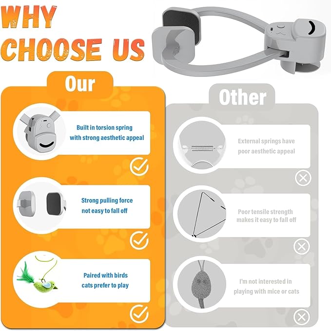 Interactive Cat Toys for Indoor Cats Automatic Electric Flying Bird Feather Wand Toy - Best Kitten & Adult Cat Enrichment Toy Hanging Electric Kitty Toys for Bored Cats