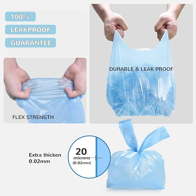 Cat Litter Bags, 120 Count, Ultra Thick, Scented, Leak-Proof, Disposable, 15 Liters Capacity