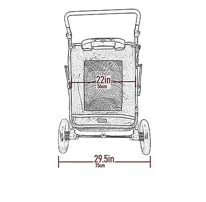 Pet Gear NO-Zip Pet Stroller with Dual Entry, Push Button Zipperless Entry for Single or Multiple Dogs/Cats, Pet Can Easily Walk in/Out, No Need to Lift Pet, Gel-Filled Tires, Red Plum