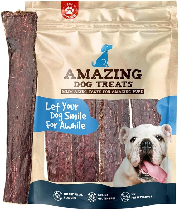 Amazing Dog Treats - Beef Esophagus Jerky for Dogs (10-12 Inch - 30 Pc/Pack) - Gullet Dog Chews