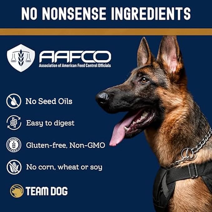 Team Dog Essential Blend Premium Herring & Salmon Dog Food | Sensitive Stomach Dog Food | Gluten & GMO Free, No Corn, Wheat, No Soy Chicken Free | All Life Stage Formula (33 lb)