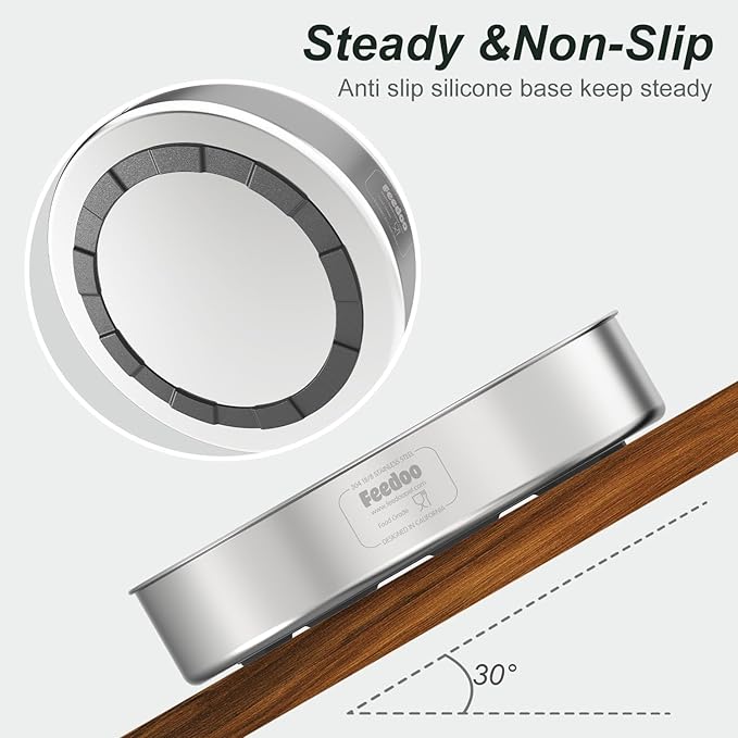 2Pack Slow Feeder Dog Bowls, Double-Layer Food-Grade Stainless Steel, Heavy Duty with Non-Slip Rubber Base, 2Cups Capacity for Small and Medium Dogs to Slow Down Eating