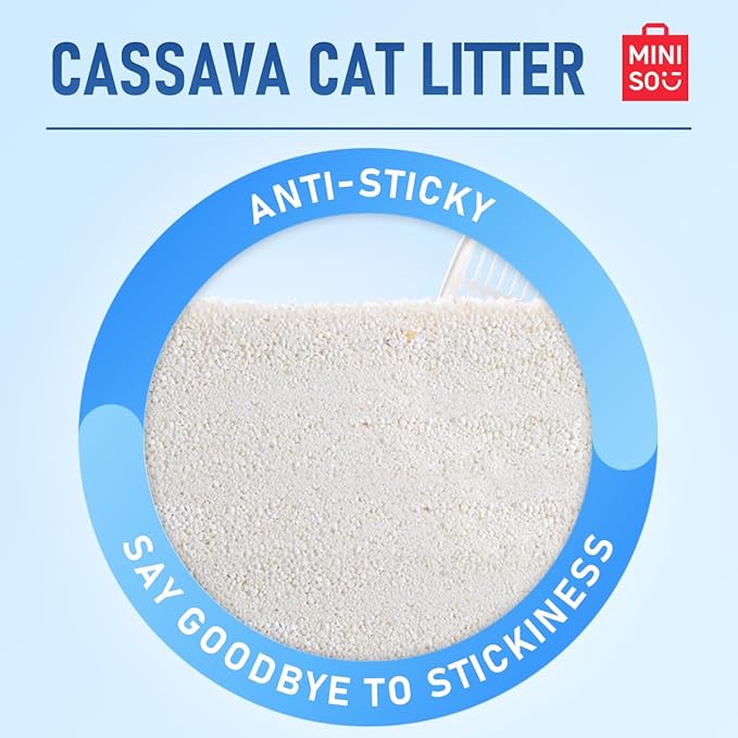 MINISO Clumping Cat Litter, Tofu+Bentonite+Cassava, Odor Control, Rapid Clumping, Water Absorbent and Toilet Flushable, Multi-Cat, Gardenia Style, 31.6lb (4 Pack of 7.9lb Bags)