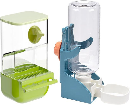 Automatic Bird Feeder for Cage, No Mess Automatic Bird Feeder Water Dispenser Set Acrylic Parrot Food Container Drinker Cage Accessories for Parakeet Canary Finch Cockatiel Lovebirds