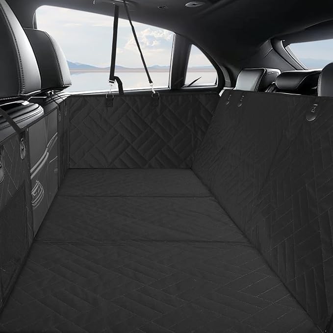 MIROZO Dog Seat Cover,Back Seat Extender for Dogs,600D Heavy Durable Dog Seat Cover Pet seat Cover for Car Pet Backseat Protector,Large Space Travel Bed with 3-Fold Bottom for Full Size SUV Truck