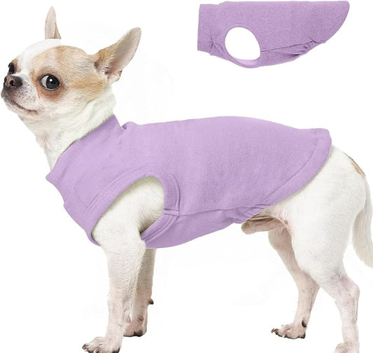 Dog Sweater Fleece - Purple, XS - Stretchable Sleeveless Vest | Warm Lightweight Sweatershirt, Pullover Design for Puppy,Chihuahua Clothes,Autumn/Winter Outdoor Clothing