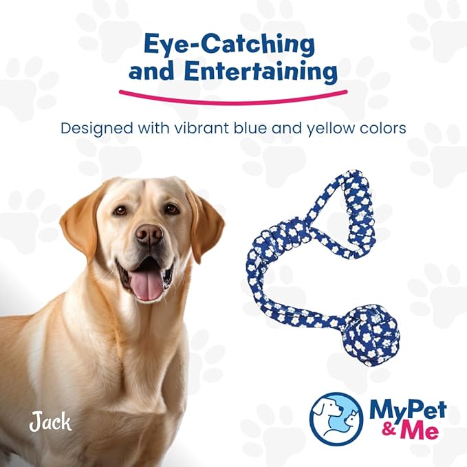 My Pet & Me - Tug of War Dog Toy for Dogs Durable Dog Rope Toy for Active Chewers - Pet Toy for Small, Medium and Large Dogs - Ideal Pet Gift for Indoor & Outdoor Play