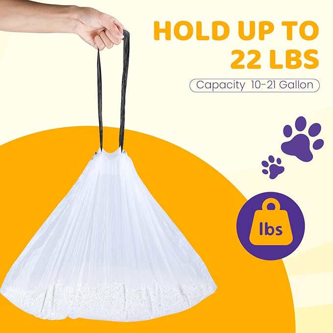 30 Count Cat Litter Liners Large, Jumbo Drawstring Extra Durable Pet Cat Pan Liners Extra-Thick Kitty Litter Box Bag 36" x 19"