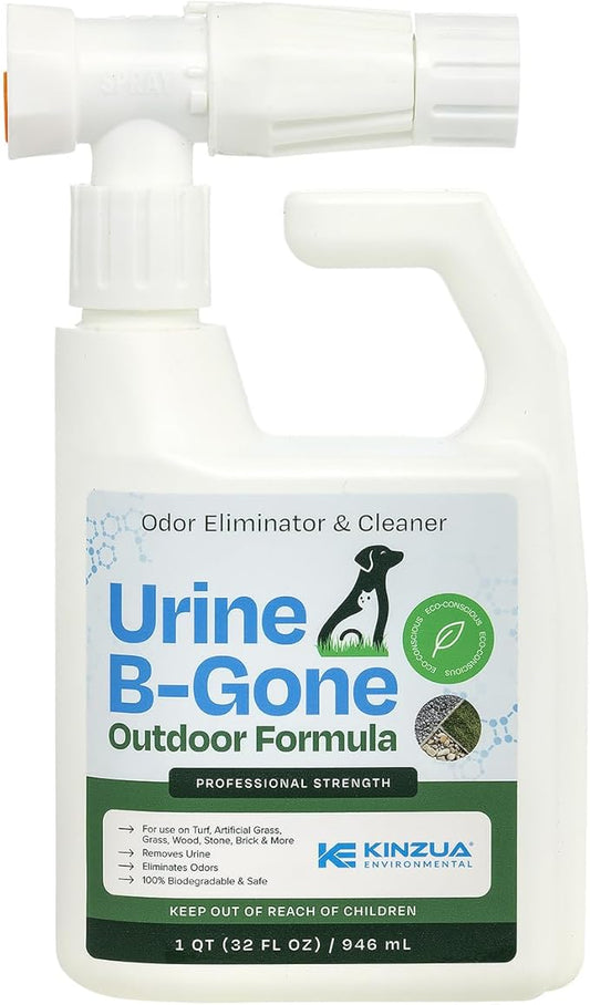 KINZUA ENVIRONMENTAL Urine B-Gone OD Professional Pet Urine Enzyme Cleaner, Pet Yard Odor Eliminator for Artificial Grass, Concrete & More, 32 fl oz