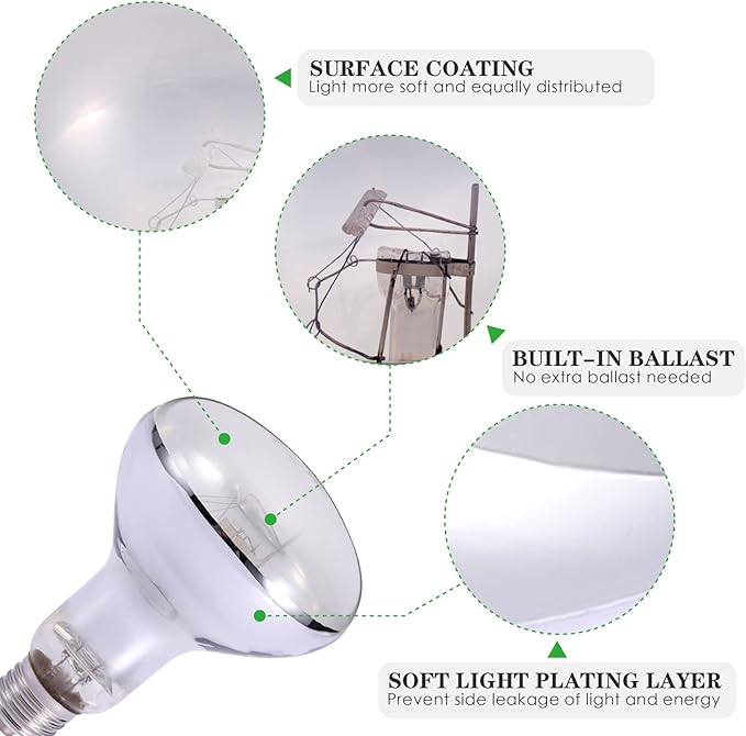 2 Pack 100W UVB UVA Reptile Light,Reptile Heat Lamp Basking Bulb for Bearded Dragon,UVB Bulb Basking Light for Reptiles…