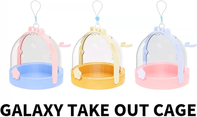 TUTU&LELE Small Animal Carrier, Travel Carry-Out Cage with Warm Plush Pads and Water Bottle can be Carried Both by Hand and Crossbody, Suitable for Dwarf Hamsters, Mice, Hamsters (Pink)